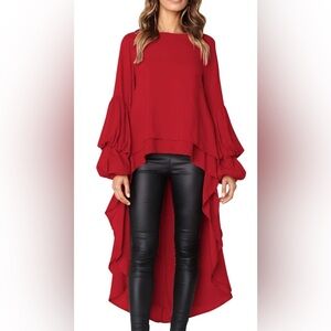 PrettyGarden Red Shirt Dress